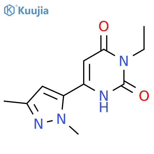 6-(1,3-dimethyl-1H-pyrazol-5-yl)-3-ethyl-1,2,3,4-tetrahydropyrimidine-2,4-dione structure