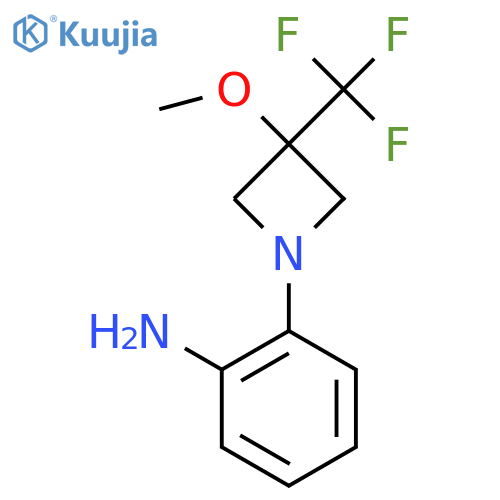 2-(3-Methoxy-3-(trifluoromethyl)azetidin-1-yl)aniline structure