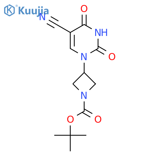 Tert-butyl 3-(5-cyano-2,4-dioxo-3,4-dihydropyrimidin-1(2H)-yl)azetidine-1-carboxylate structure