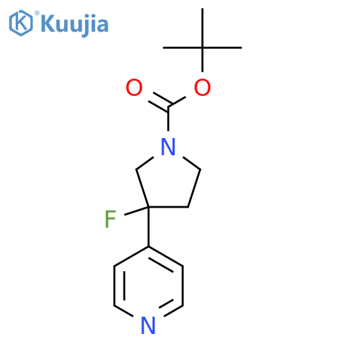 Tert-butyl 3-fluoro-3-(pyridin-4-yl)pyrrolidine-1-carboxylate structure