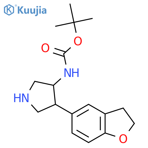 Tert-butyl (4-(2,3-dihydrobenzofuran-5-yl)pyrrolidin-3-yl)carbamate structure