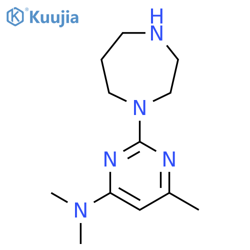 2-(1,4-diazepan-1-yl)-N,N,6-trimethylpyrimidin-4-amine structure