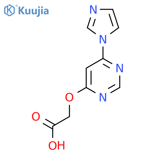 2-((6-(1H-imidazol-1-yl)pyrimidin-4-yl)oxy)acetic acid structure
