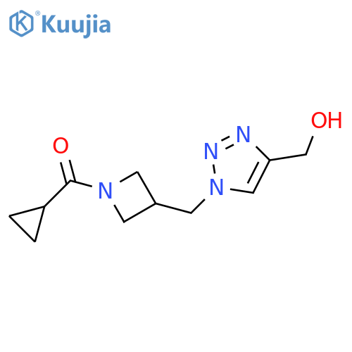 cyclopropyl(3-((4-(hydroxymethyl)-1H-1,2,3-triazol-1-yl)methyl)azetidin-1-yl)methanone structure
