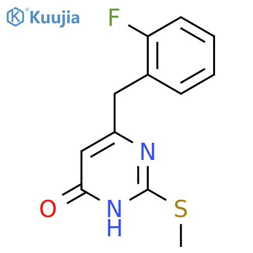 6-(2-fluorobenzyl)-2-(methylthio)pyrimidin-4(3H)-one structure