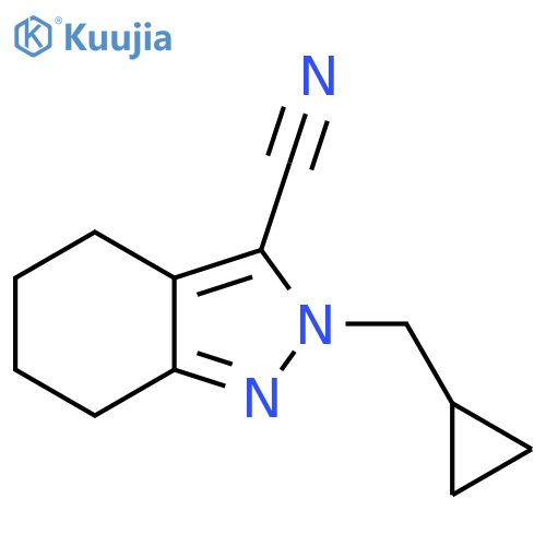 2-(cyclopropylmethyl)-4,5,6,7-tetrahydro-2H-indazole-3-carbonitrile structure