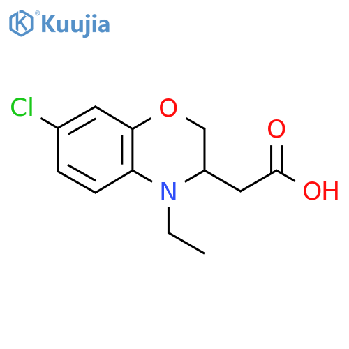 2-(7-chloro-4-ethyl-3,4-dihydro-2H-benzo[b][1,4]oxazin-3-yl)acetic acid structure