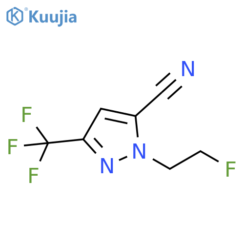 1-(2-fluoroethyl)-3-(trifluoromethyl)-1H-pyrazole-5-carbonitrile structure