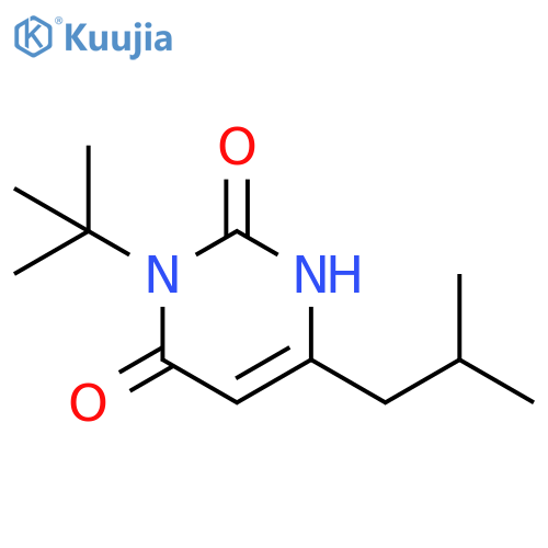 3-tert-butyl-6-(2-methylpropyl)-1,2,3,4-tetrahydropyrimidine-2,4-dione structure