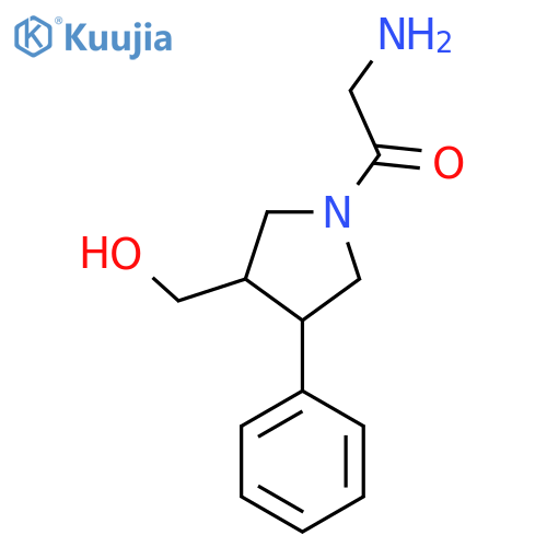 2-Amino-1-(3-(hydroxymethyl)-4-phenylpyrrolidin-1-yl)ethan-1-one structure