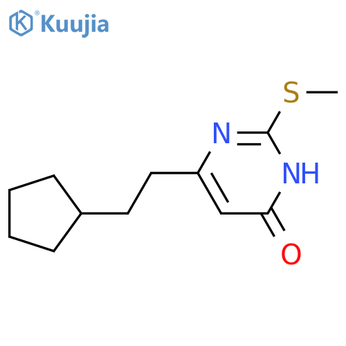 6-(2-cyclopentylethyl)-2-(methylthio)pyrimidin-4(3H)-one structure