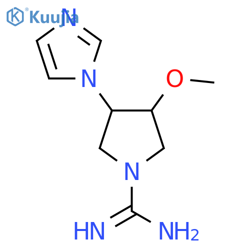 3-(1H-imidazol-1-yl)-4-methoxypyrrolidine-1-carboximidamide structure