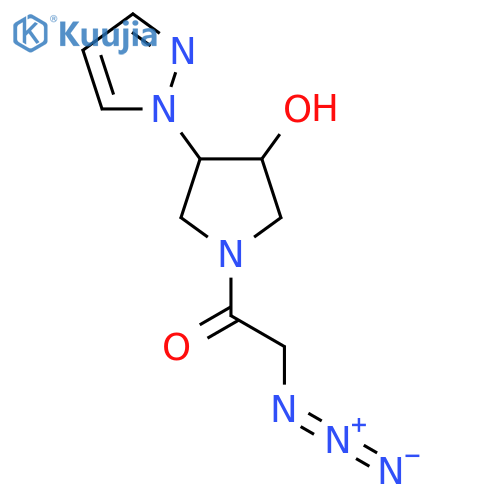 2-Azido-1-(3-hydroxy-4-(1H-pyrazol-1-yl)pyrrolidin-1-yl)ethan-1-one structure