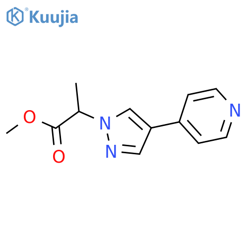 methyl 2-(4-(pyridin-4-yl)-1H-pyrazol-1-yl)propanoate structure