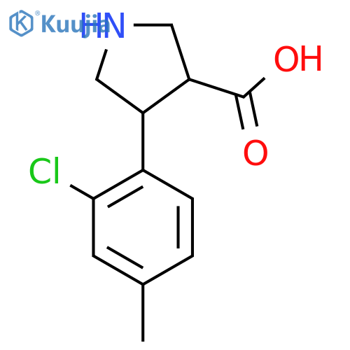 4-(2-Chloro-4-methylphenyl)pyrrolidine-3-carboxylic acid structure