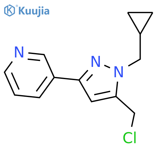 3-(5-(chloromethyl)-1-(cyclopropylmethyl)-1H-pyrazol-3-yl)pyridine structure