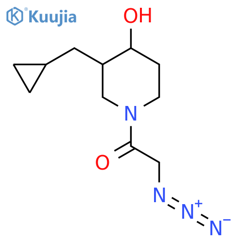 2-Azido-1-(3-(cyclopropylmethyl)-4-hydroxypiperidin-1-yl)ethan-1-one structure