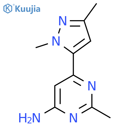 6-(1,3-dimethyl-1H-pyrazol-5-yl)-2-methylpyrimidin-4-amine structure