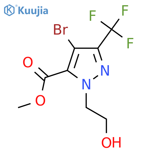 methyl 4-bromo-1-(2-hydroxyethyl)-3-(trifluoromethyl)-1H-pyrazole-5-carboxylate structure