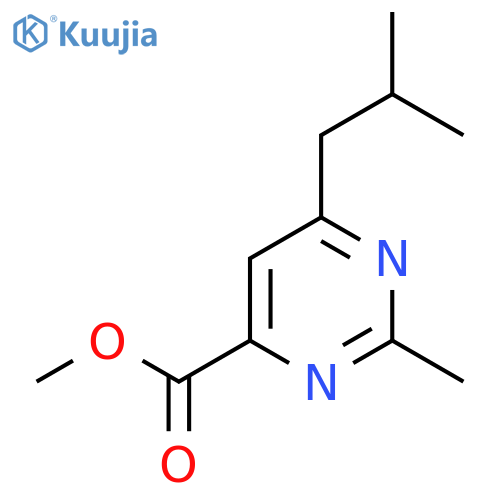 Methyl 2-methyl-6-(2-methylpropyl)pyrimidine-4-carboxylate structure