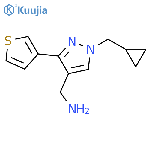 (1-(cyclopropylmethyl)-3-(thiophen-3-yl)-1H-pyrazol-4-yl)methanamine structure