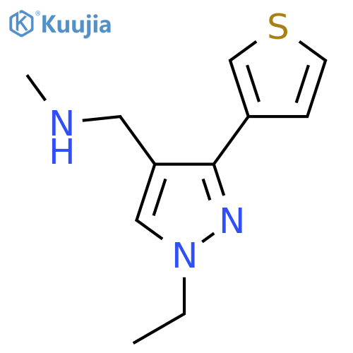 1-(1-ethyl-3-(thiophen-3-yl)-1H-pyrazol-4-yl)-N-methylmethanamine structure