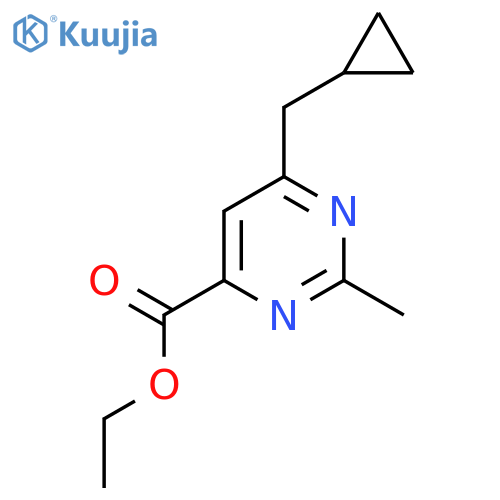 Ethyl 6-(cyclopropylmethyl)-2-methylpyrimidine-4-carboxylate structure