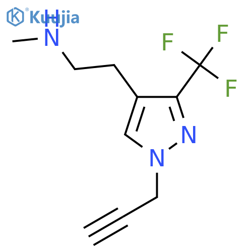 N-Methyl-2-(1-(prop-2-yn-1-yl)-3-(trifluoromethyl)-1H-pyrazol-4-yl)ethan-1-amine structure