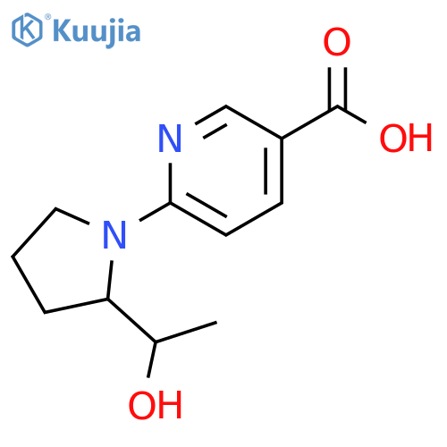6-(2-(1-hydroxyethyl)pyrrolidin-1-yl)nicotinic acid structure