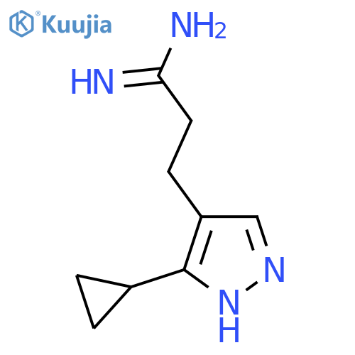 3-(3-cyclopropyl-1H-pyrazol-4-yl)propanimidamide structure