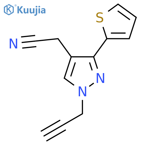 2-(1-(Prop-2-yn-1-yl)-3-(thiophen-2-yl)-1H-pyrazol-4-yl)acetonitrile structure