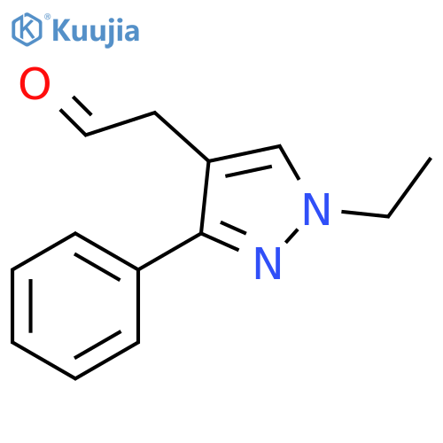 2-(1-ethyl-3-phenyl-1H-pyrazol-4-yl)acetaldehyde structure