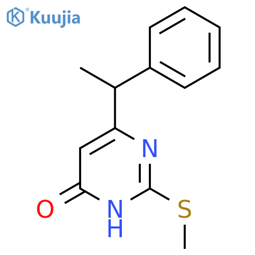 2-(methylthio)-6-(1-phenylethyl)pyrimidin-4(3H)-one structure