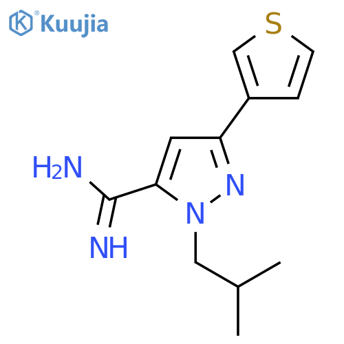 1-isobutyl-3-(thiophen-3-yl)-1H-pyrazole-5-carboximidamide structure