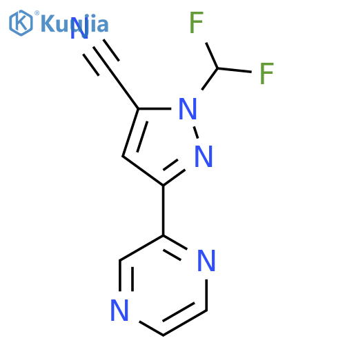 1-(difluoromethyl)-3-(pyrazin-2-yl)-1H-pyrazole-5-carbonitrile structure