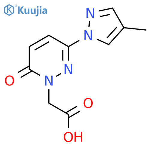 2-[3-(4-methyl-1H-pyrazol-1-yl)-6-oxo-1,6-dihydropyridazin-1-yl]acetic acid structure