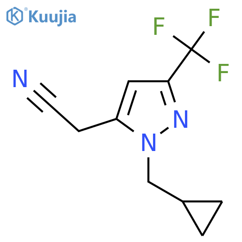 2-(1-(cyclopropylmethyl)-3-(trifluoromethyl)-1H-pyrazol-5-yl)acetonitrile structure