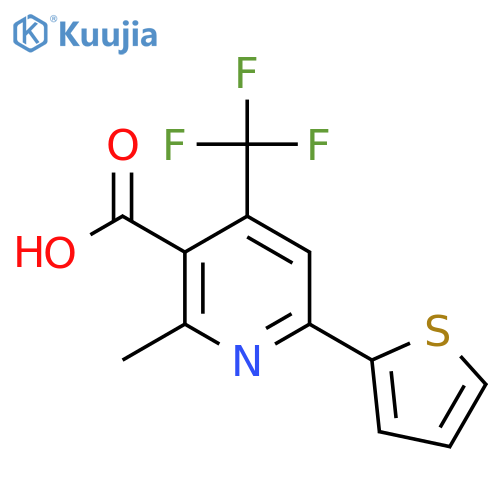 2-Methyl-6-(thiophen-2-yl)-4-(trifluoromethyl)nicotinic acid structure