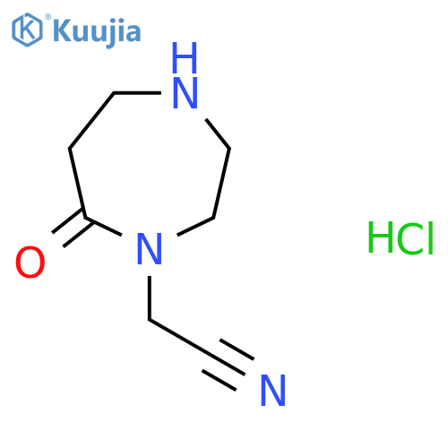 2-(7-Oxo-1,4-diazepan-1-yl)acetonitrile hydrochloride structure