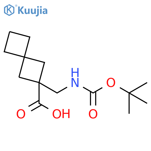 2-(((tert-butoxycarbonyl)amino)methyl)spiro[3.3]heptane-2-carboxylic acid structure