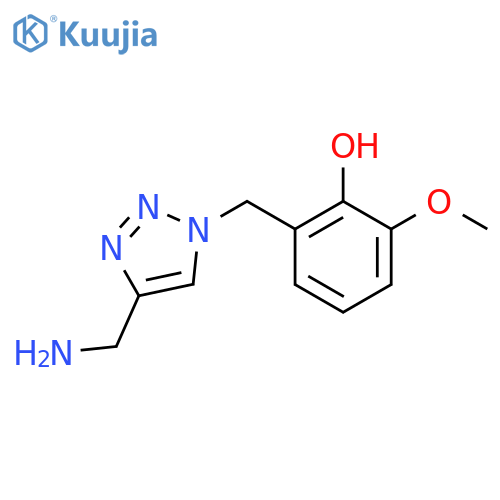 2-((4-(Aminomethyl)-1H-1,2,3-triazol-1-yl)methyl)-6-methoxyphenol structure