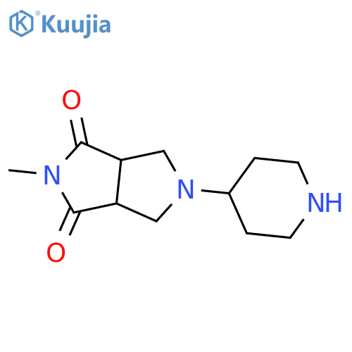 2-methyl-5-(piperidin-4-yl)tetrahydropyrrolo[3,4-c]pyrrole-1,3(2H,3aH)-dione structure