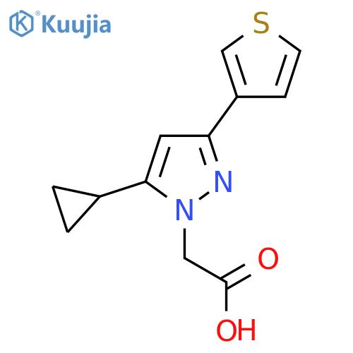 2-(5-cyclopropyl-3-(thiophen-3-yl)-1H-pyrazol-1-yl)acetic acid structure