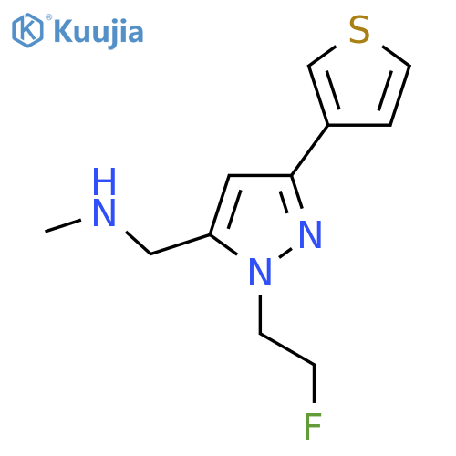 1-(1-(2-fluoroethyl)-3-(thiophen-3-yl)-1H-pyrazol-5-yl)-N-methylmethanamine structure
