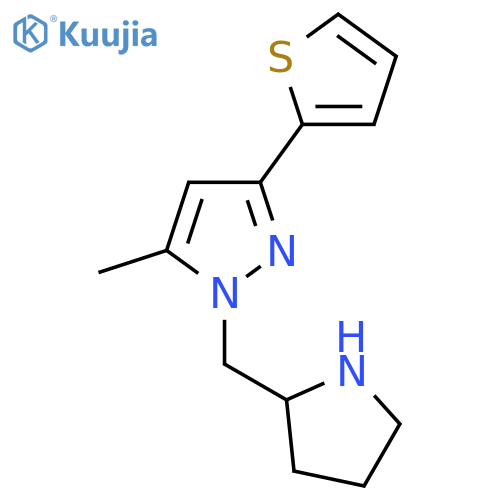 5-methyl-1-(pyrrolidin-2-ylmethyl)-3-(thiophen-2-yl)-1H-pyrazole structure