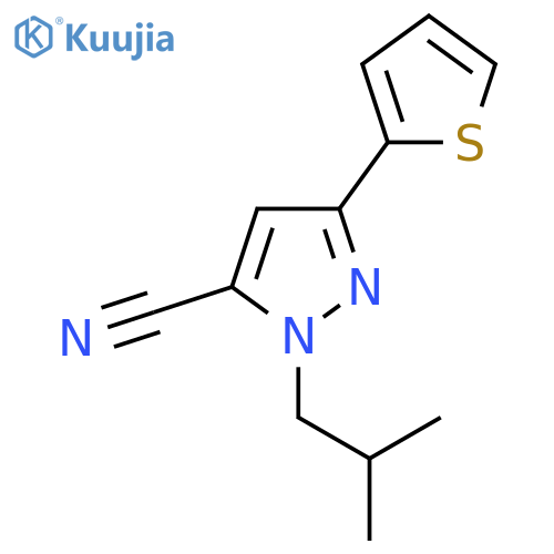 1-isobutyl-3-(thiophen-2-yl)-1H-pyrazole-5-carbonitrile structure