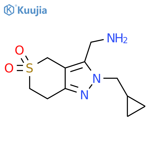 3-(Aminomethyl)-2-(cyclopropylmethyl)-2,4,6,7-tetrahydrothiopyrano[4,3-c]pyrazole 5,5-dioxide structure