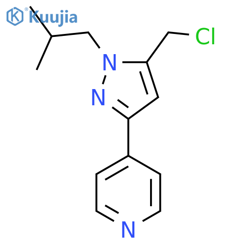 4-(5-(chloromethyl)-1-isobutyl-1H-pyrazol-3-yl)pyridine structure