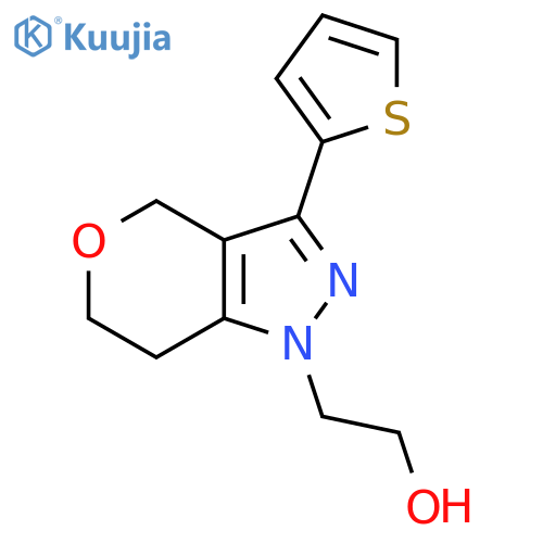 2-(3-(Thiophen-2-yl)-6,7-dihydropyrano[4,3-c]pyrazol-1(4H)-yl)ethan-1-ol structure