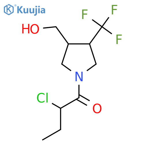 2-Chloro-1-[3-(hydroxymethyl)-4-(trifluoromethyl)pyrrolidin-1-yl]butan-1-one structure